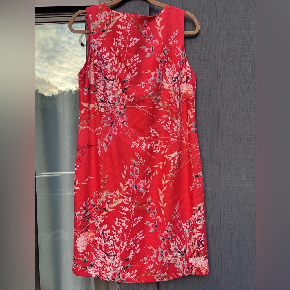 Beautiful salmon tank dress floral Talbots - great condition! Size 14P Petite